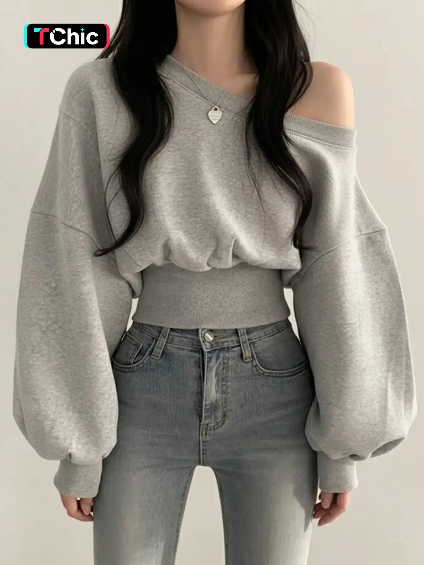 Women's Japanese Style Casual Loose-Fit Hoodie, Casual Sweatshirt, Plain Color Asymmetrical Neckline Pullover, Casual Pullover Tops, Fall & Winter Fashion, New Arrival
