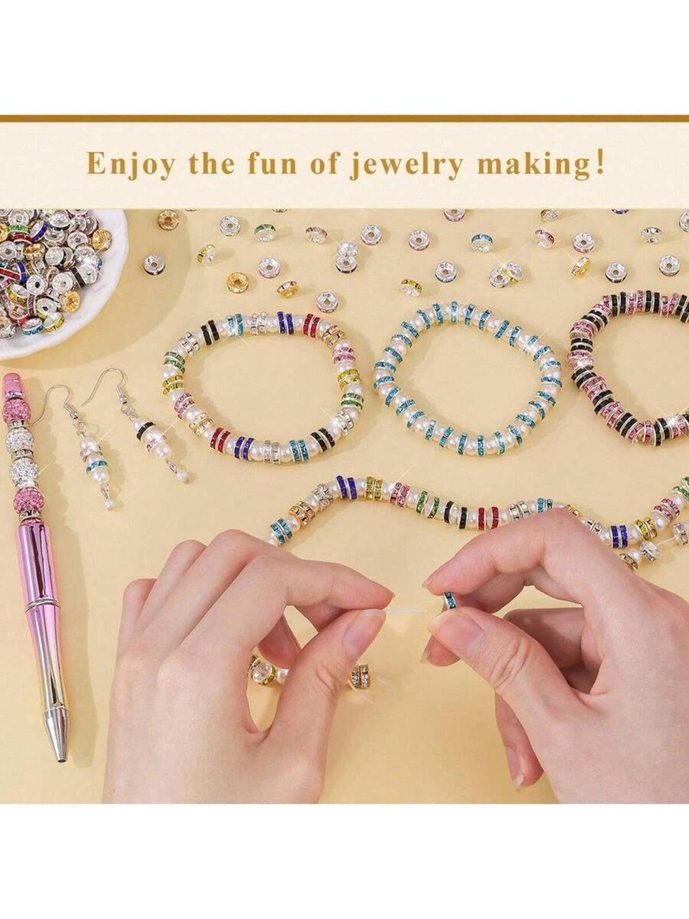 200pcs 8mm Spacer Bead Kit - Bead Assortment, 10 Colorful Beads for Jewelry Making, Fit for DIY Spacer Bead Bracelets, Craft Pens & Handmade Crafts (Boxed)