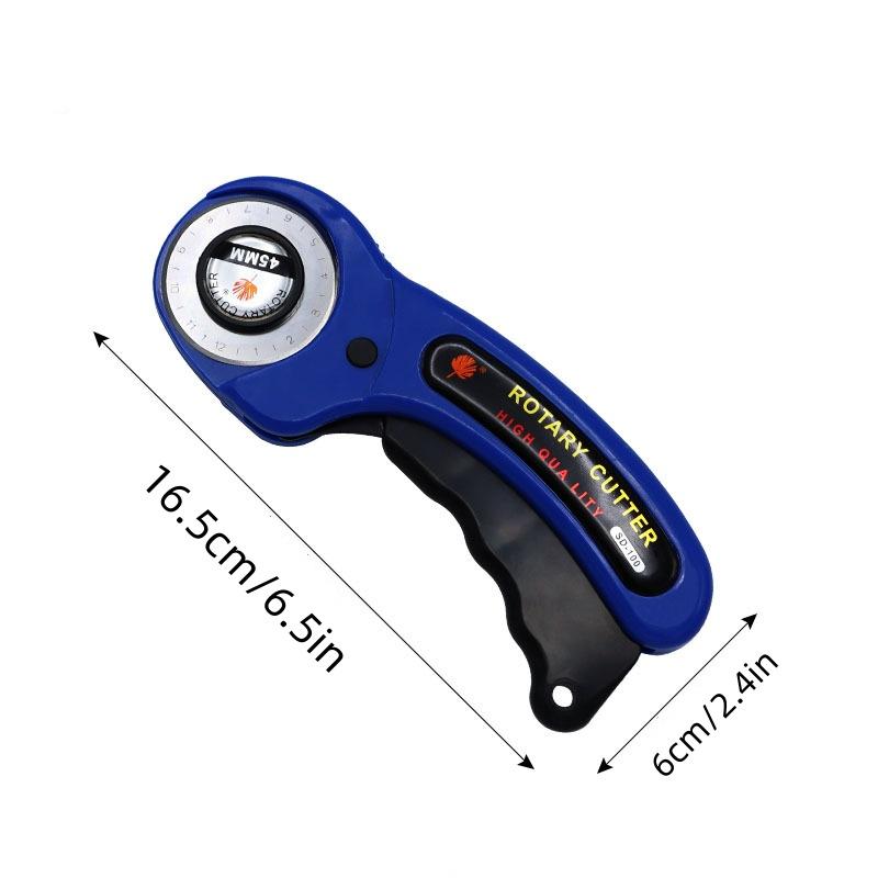 Patchwork Rolling Knife, 45mm Leather Cutting Blade with Replacement Blades, Rubber Ring Cutting Blade Handle Roller