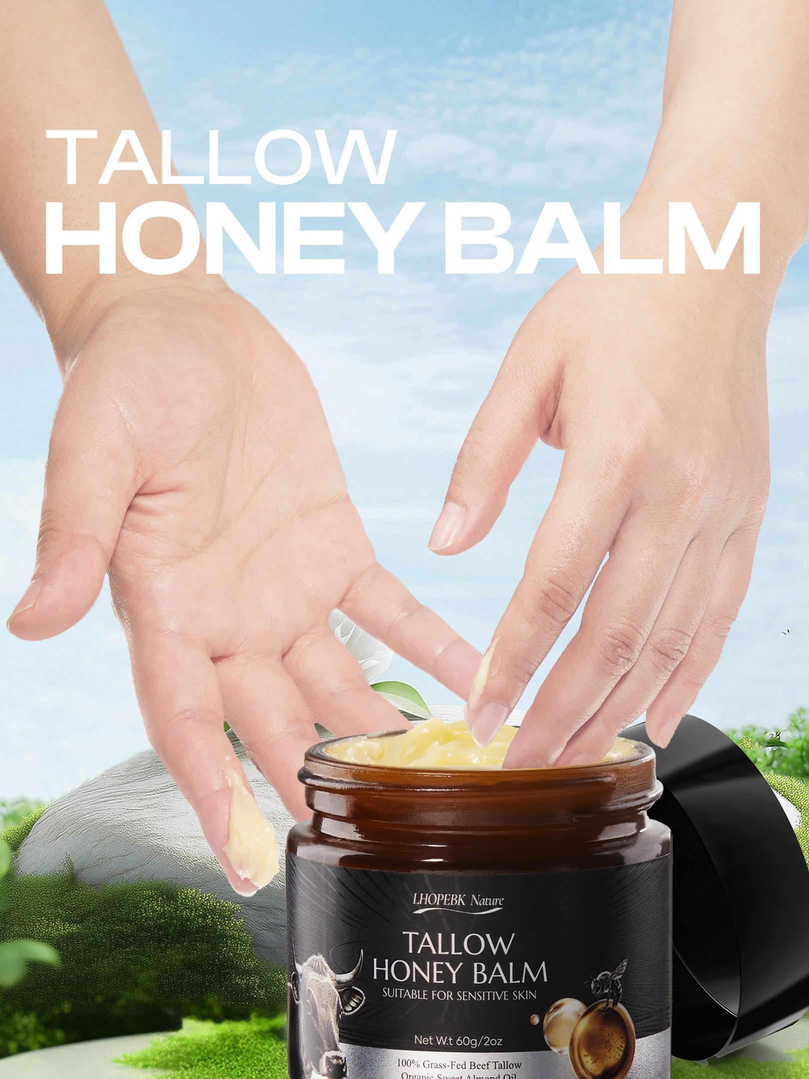 【Highly Recommended】Organic Grass-Fed Tallow & Raw Honey Balm — Intensely Nourishing Cream for Soft, Glowing Skin — Handcrafted with Care