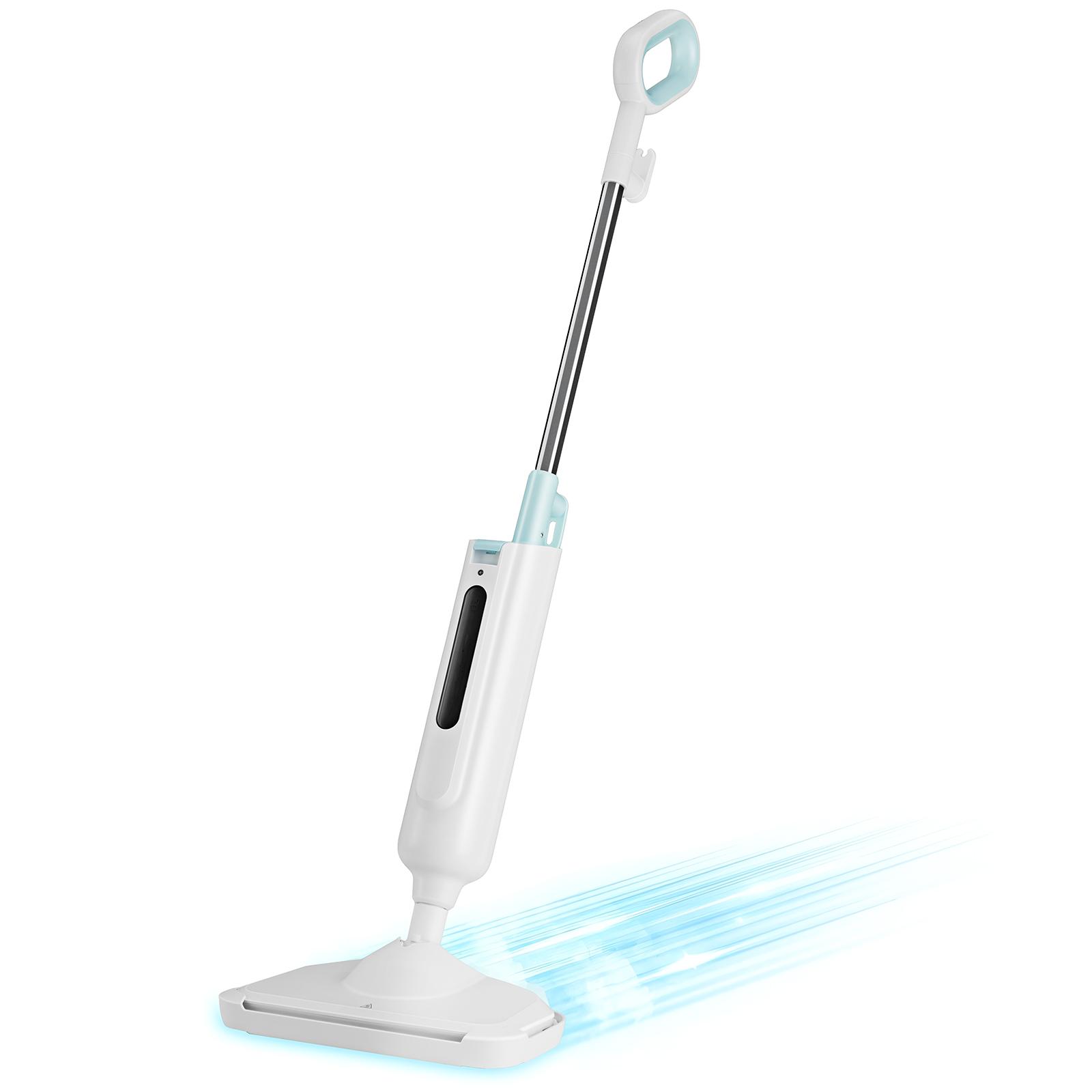 Steam Mop for Floor Cleaning, Lightweight Steamer for Hardwood, Tile, Laminate, Carpet, 30s Heat-Up, 2 Washable Pads, 11.2oz Water Tank