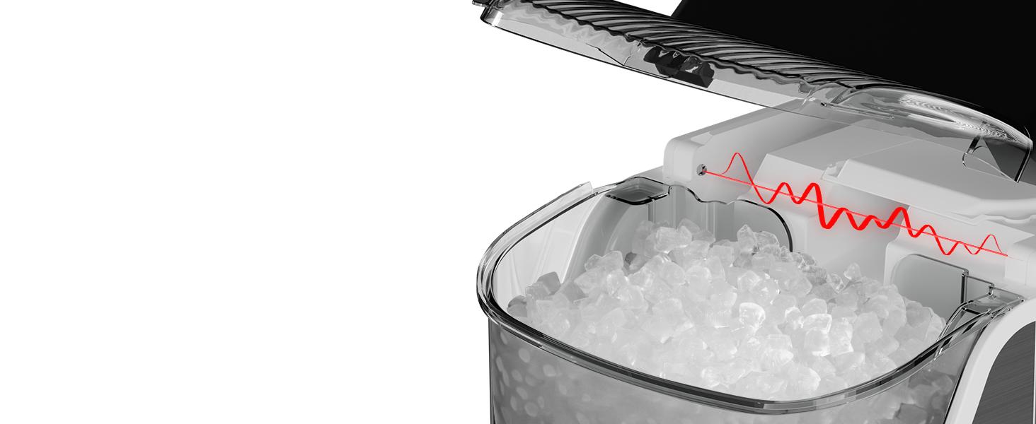 Electactic Nugget Countertop Ice Maker with Soft Chewable Pellet Ice, Pebble Portable Ice Machine, 34Lbs/Day, Self-Cleaning, Sonic Ice Maker, One Button Operation, for Kitchen,Office Stainless Steel Black Electactic Nugget Countertop Ice Maker with Soft Chewable Pellet Ice, Pebble Portable Ice Machine, 34Lbs/Day, Self-Cleaning, Sonic Ice Maker, One Button Operation, for Kitchen,Office Stainless Steel Black