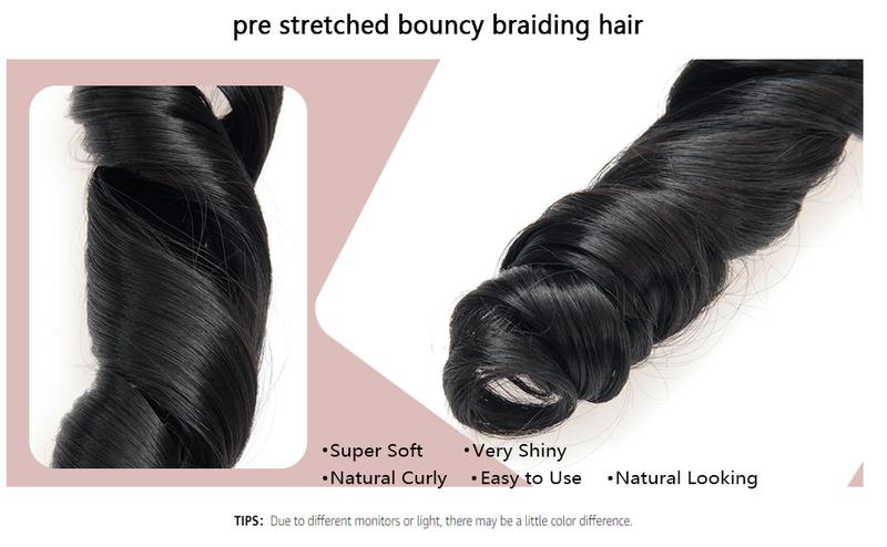 French Curly Braiding Hair 12Inch Loose Wavy 8 Packs #1B Black Bouncy Braiding Hair Extensions  Synthetic French Curl Crochet Hair Extensions for black women（8packs,12Inch)
