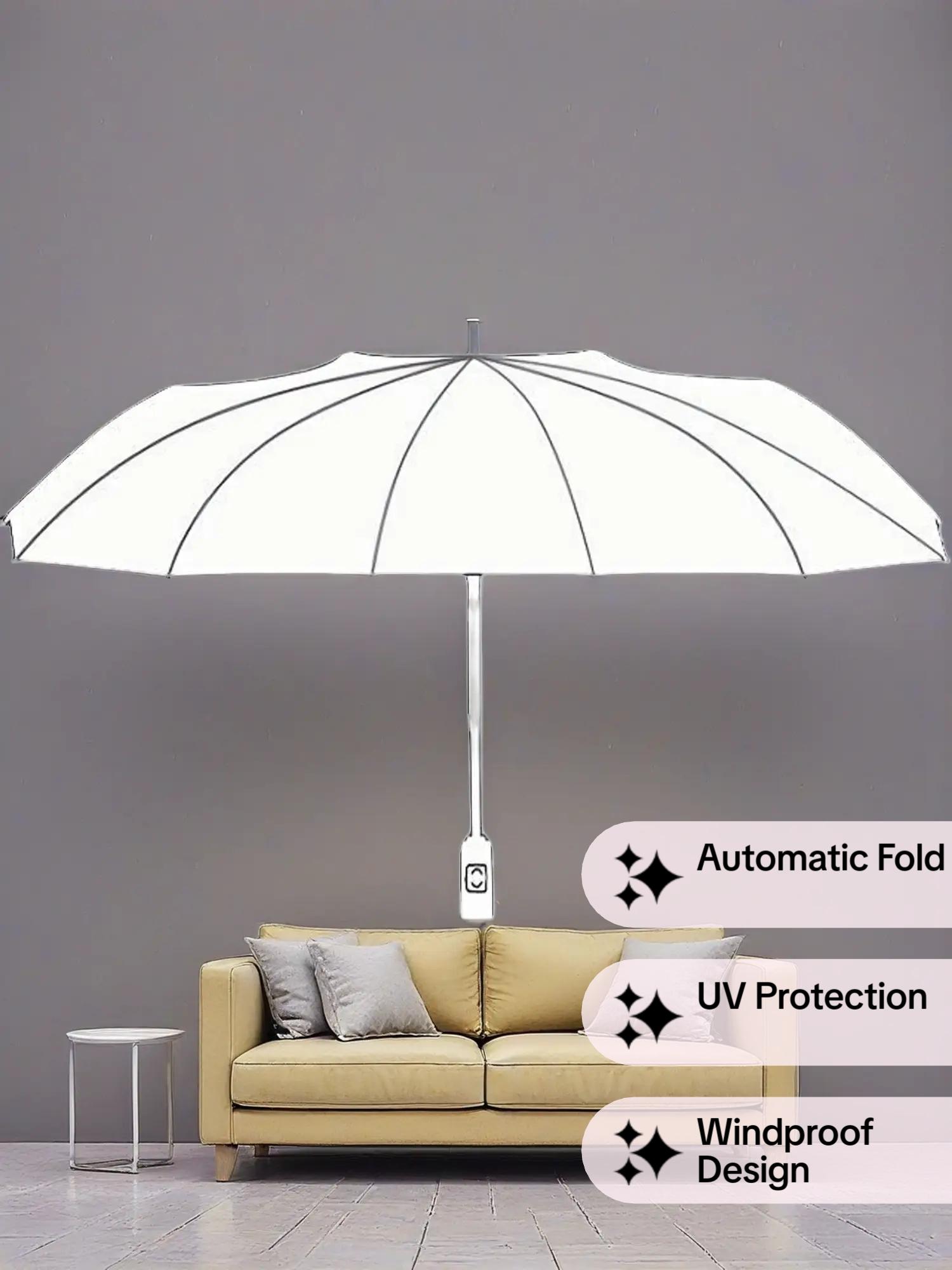 Automatic Folding Umbrella, Portable Pocket Umbrella for Rainy & Sunny Days, UV Protection Windproof Design, Wind Resistant Umbrella for Men Women