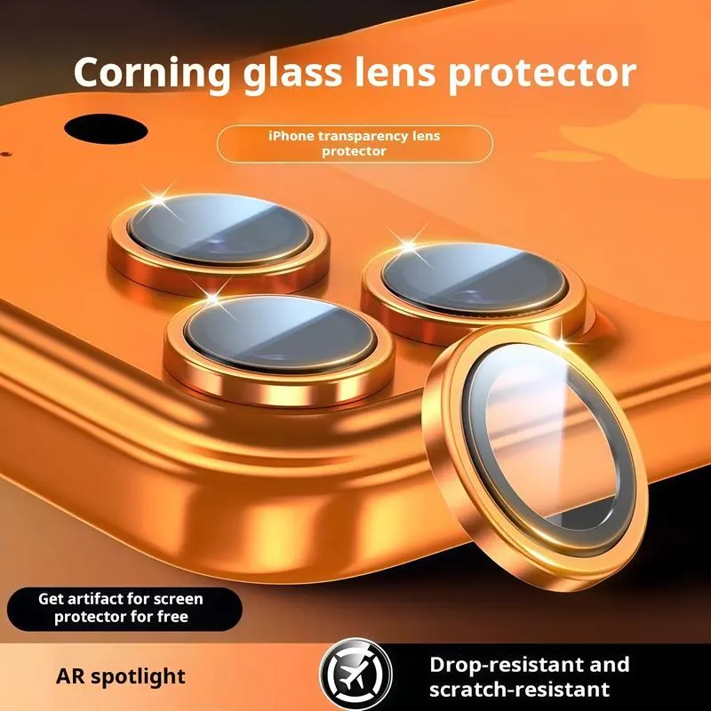 Positioning phone camera lens protective film for IPhone 18 Pro Max 17 Pro Max Metal Ring Camera Lens Protectors for IPhone 16 Pro Max Plus Mini Glass Camera Lens tiktokshopspringglowup