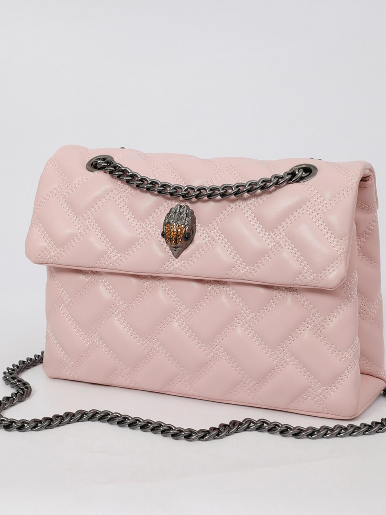 2026 Women's New European Style Chain Bag, Fashionable Patterned Bag, Solid Color Rhombus Embroidery, Large Capacity Crossbody Shoulder Bag, Perfect for Commuting