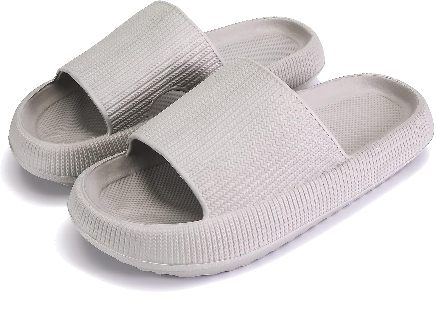 Women and Men, Pillow House Slippers Shower Shoes Indoor Slides Bathroom Sandals, Ultimate Comfort, Lightweight, Thick Sole, Non-Slip, Easy to Clean