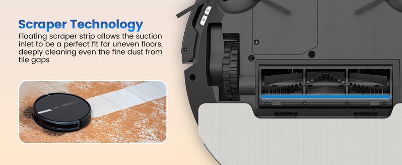 AIRROBO G60 3 in 1 Robot Vacuum & Mop, 3000Pa, Wifi/APP, Alexa/Google, Pet Hair, Hard Floors, Low Carpet