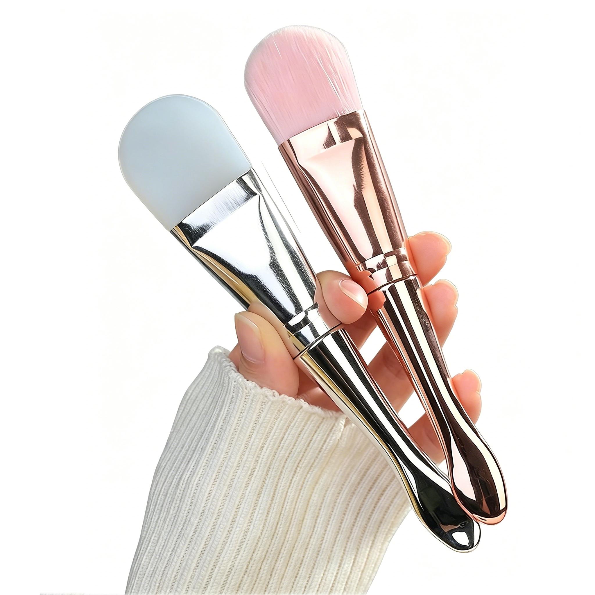Silicone Mask Brush Set, Soft Bristle Beauty Tools, 2-Pack Application Brushes, Professional Salon Use, Gentle Skin Care Accessories, Beauty Equipment