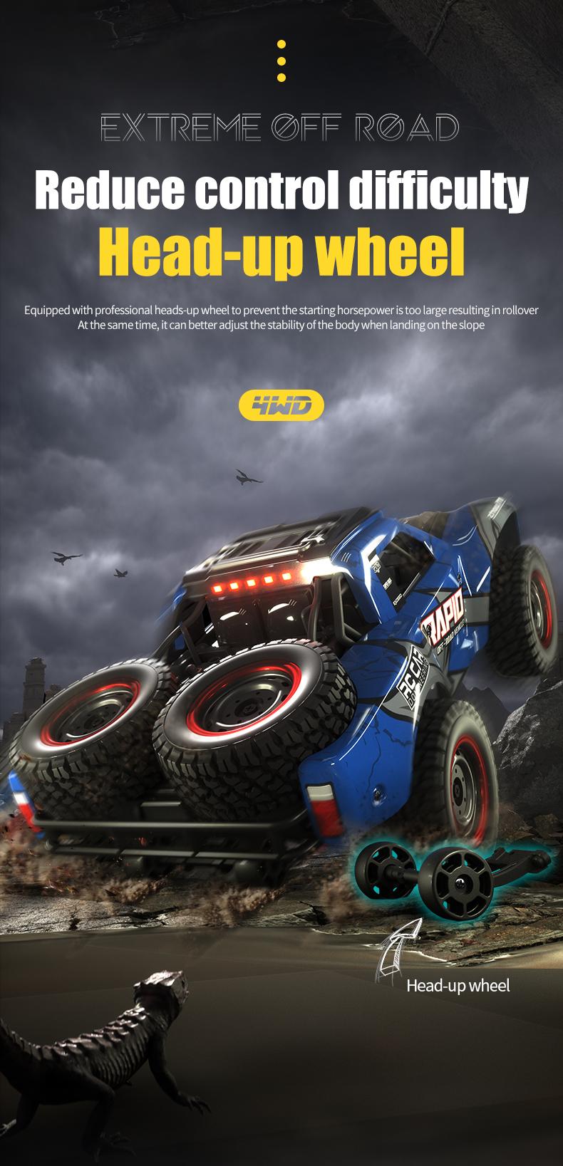 JJRC 1:14 Scale High-speed motor 4WD All-Terrain Remote Control Truck — 40 km/h, Metal Drivetrain, Dynamic Suspension, and Tri-Mode LED Lights | Adult RC Car | High-Speed Off-Road Racing Car Children's Toy JJRC 1:14 Scale High-speed motor 4WD All-Terrain Remote Control Truck — 40 km/h, Metal Drivetrain, Dynamic Suspension, and Tri-Mode LED Lights | Adult RC Car | High-Speed Off-Road Racing Car Children's Toy