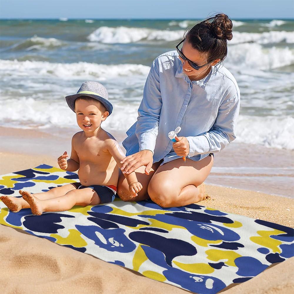 1Pc Classic Camouflage Beach Towel, High Density & Breathable, Super Absorbent Quick-Drying And Non-Sticky, Lightweight And Easy to Fold, Towel for Outdoor Beach, Camping And Swimming