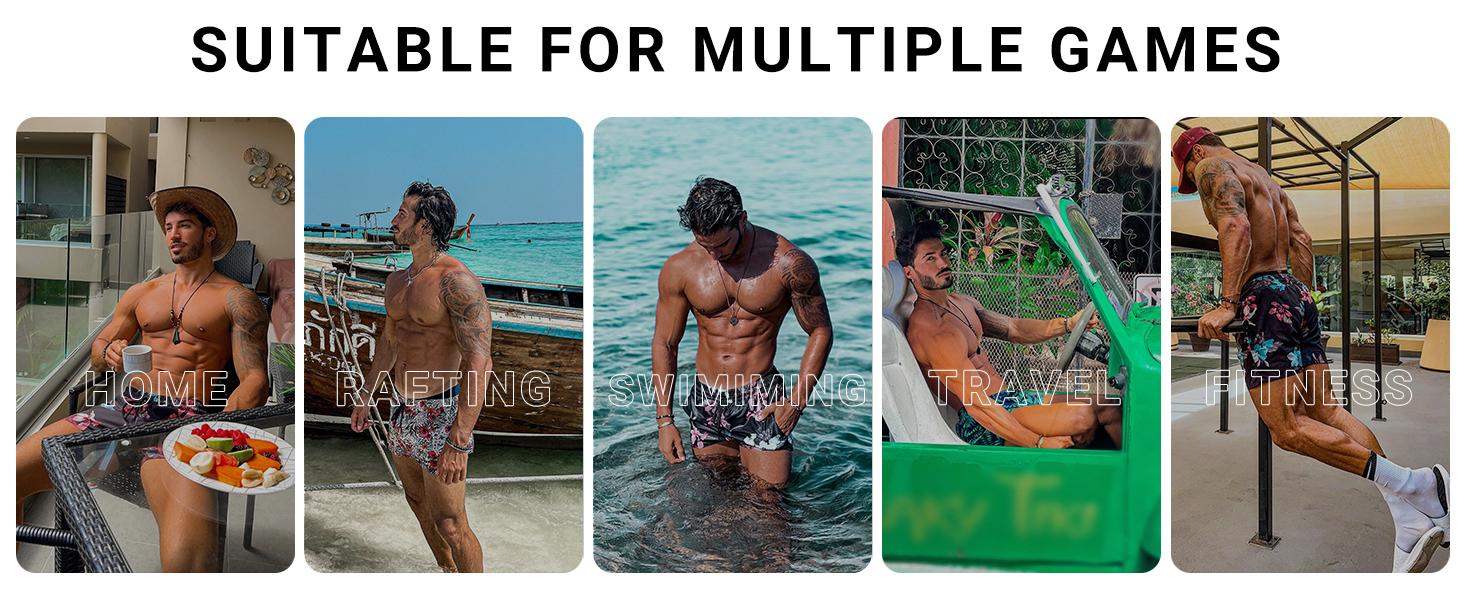 GINGTTO Men's Swim Trunks Quick Dry Summer Beach Shorts with Mesh Lining