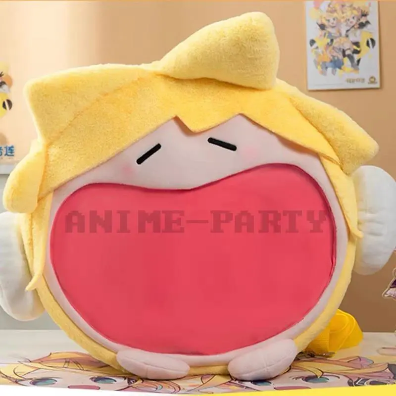 Kawaii Hatsune Miku Polyester Lightweight Plush Shoulder Bag - Kagamine Len Yellow Design, Lolita Miku Cosplay Backpack, Stuffed Plushie Accessory