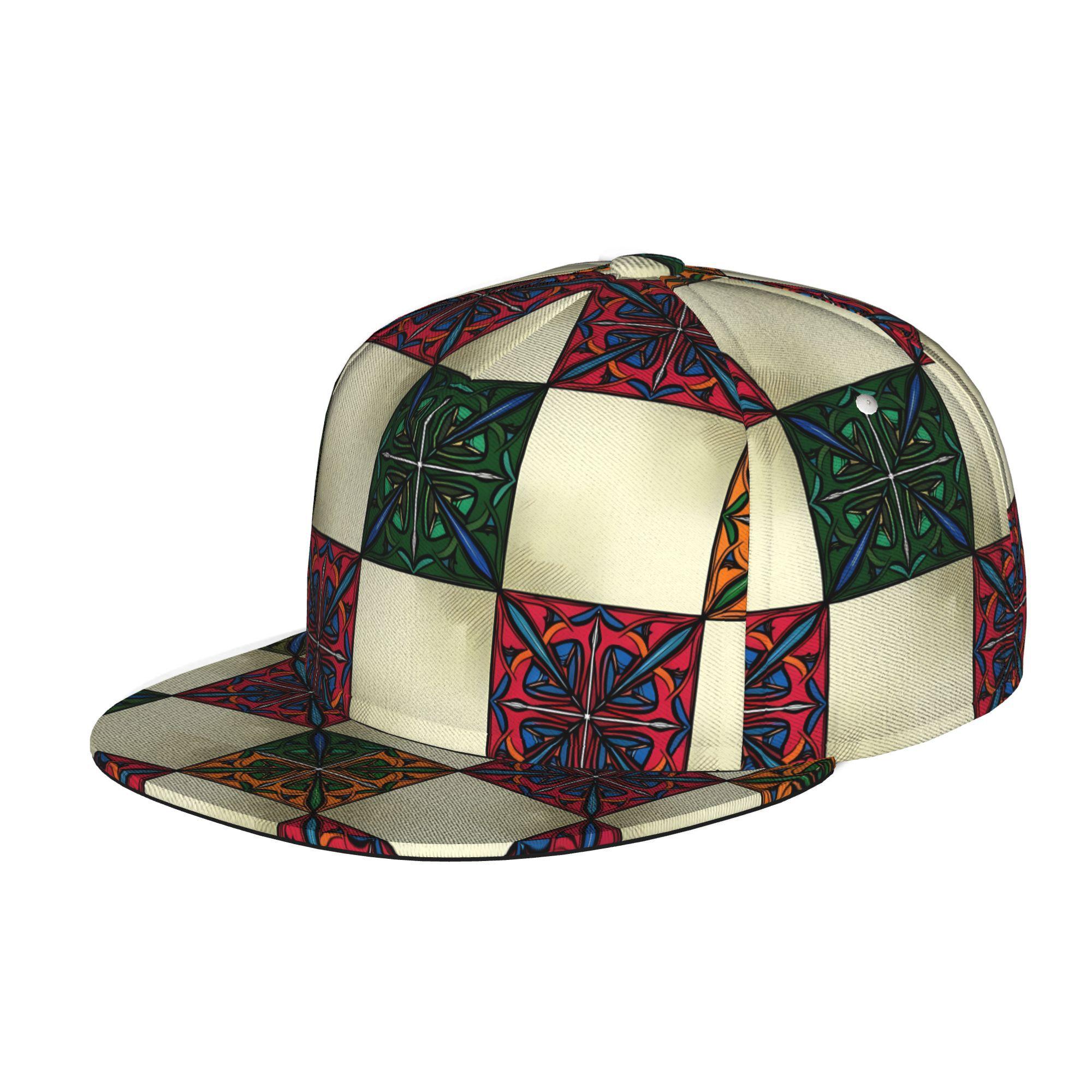 Colorful Square Tile Pattern, Unisex baseball cap, adjustable back buckle trucker cap, party baseball cap, punk-style sun hat, suitable for skateboarding, dancing and outdoor sports, all year round.