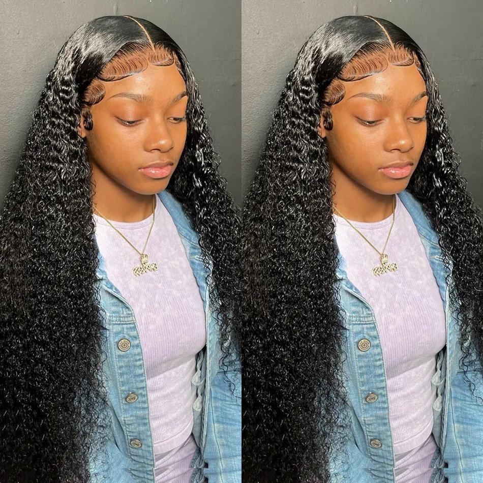 TikTokShopBlackFriday Bling Hair Deep Wave HD Transparent 13x4 Lace Front Human Hair Wig 13x6 Lace Frontal Wigs Brazilian For Black Women 180% Density Natural Color #dealsforyoudays