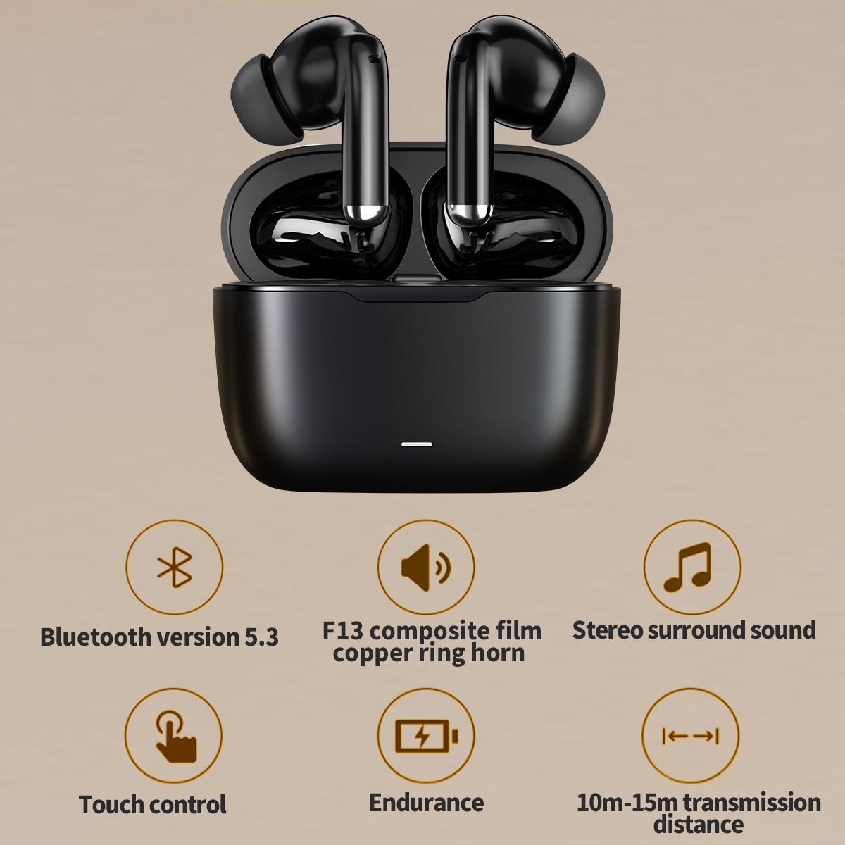 Bluetooth-compatible Compatible Headphones with Microphone, Long Battery Life, Comfortable Fit, Ideal for Daily Use