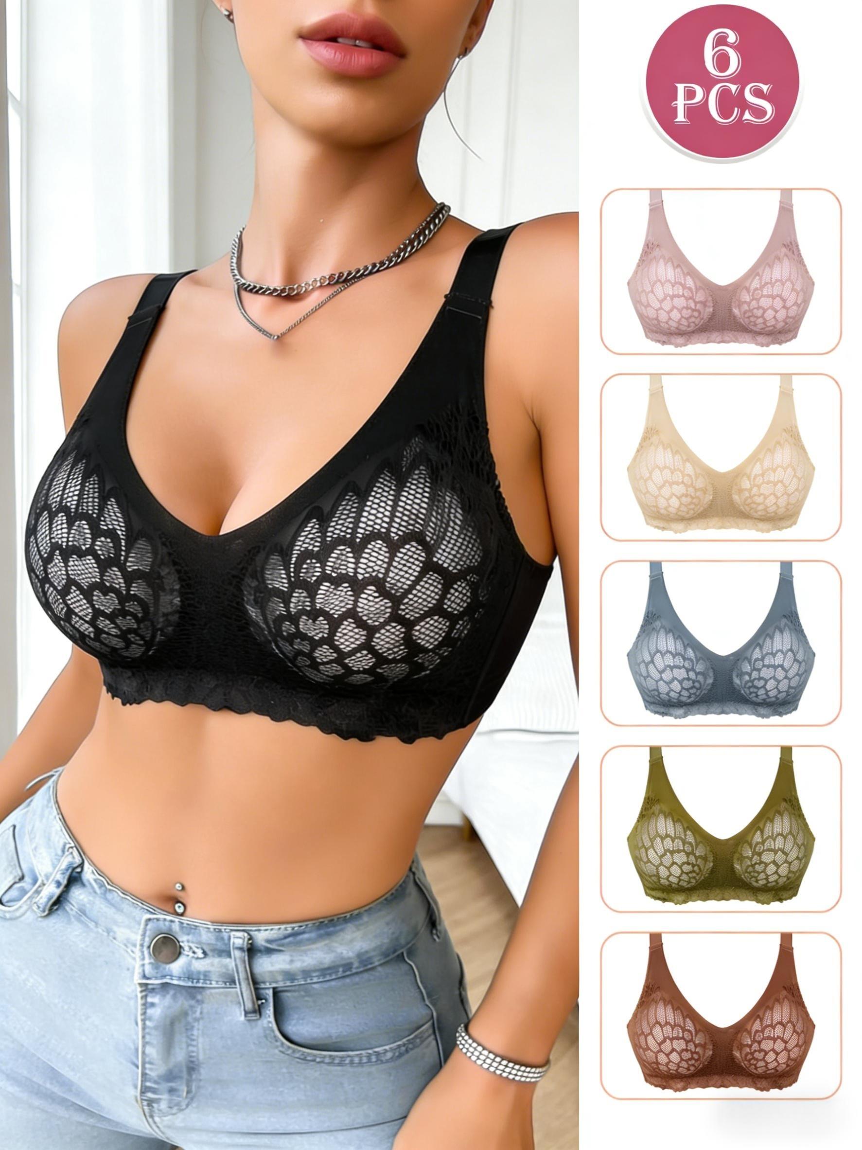Simple Trendy Plus Size Bra No Underwire Backless Gathered Comfortable Seamless Lingerie for Women, Thin Soft Wireless Bras