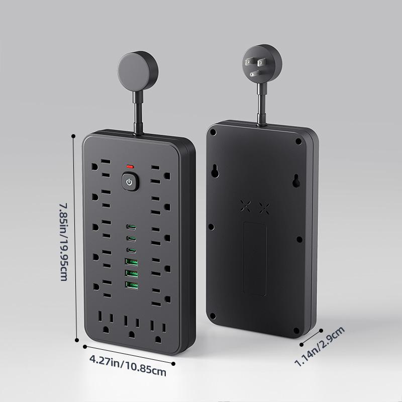 Multi-Functional Home Plug Adapter, Us Outlet Converter with 3 USB and 3 Type-C Ports, Office Travel Socket, Usa Canada Mexico Power Strip