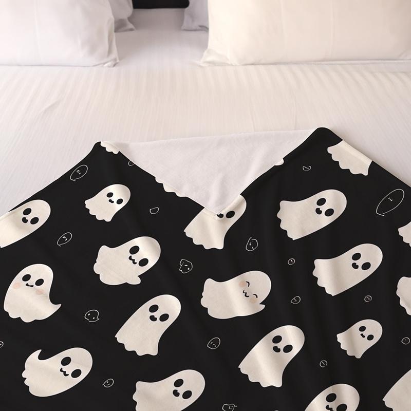 1 ghost printed blanket, modern style blanket, soft and comfortable blanket, travel sofa bed blanket, office home decoration, birthday gift blanket, unisex, available all year round