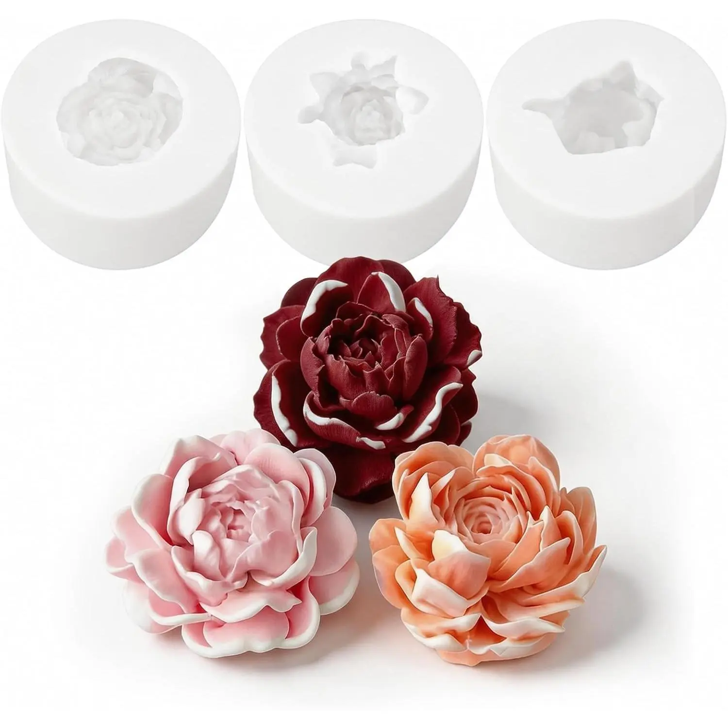 3PCS 3D Flower Silicone Molds