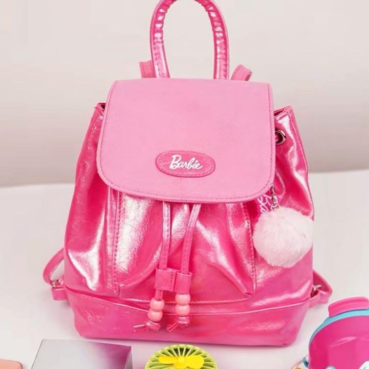 【Festive Bag】Miniso Fancy Barbie Collection Backpack (Pink&Green) - Perfect Festive Bag for Girls, Holiday & Holiday Haul