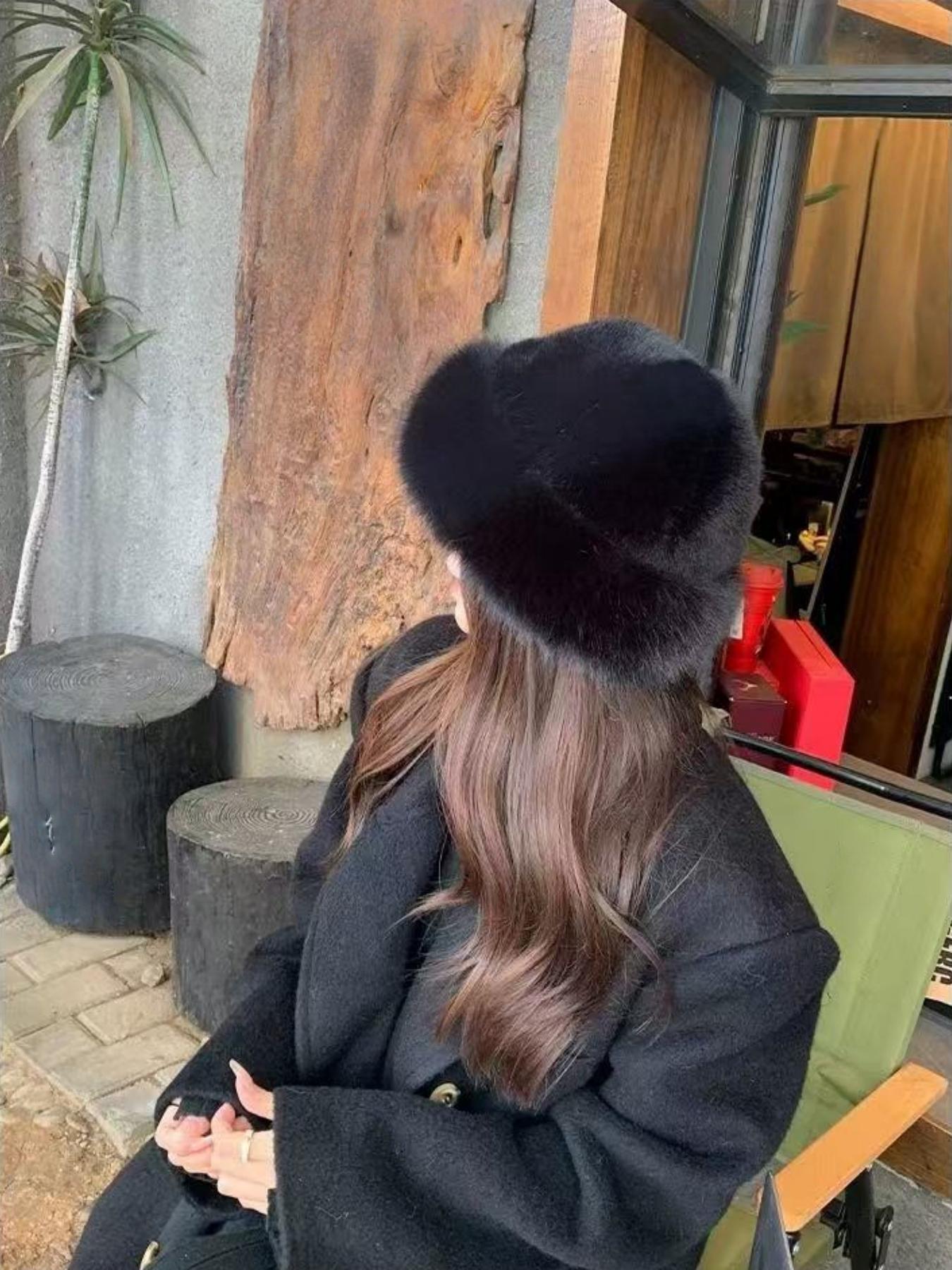 Large Women's Bucket Hat with Warm Earflaps, Fashionable Outdoor Cold Protection Accessory, Multi-purpose Stylish Headwear, Fashion Matching Hat