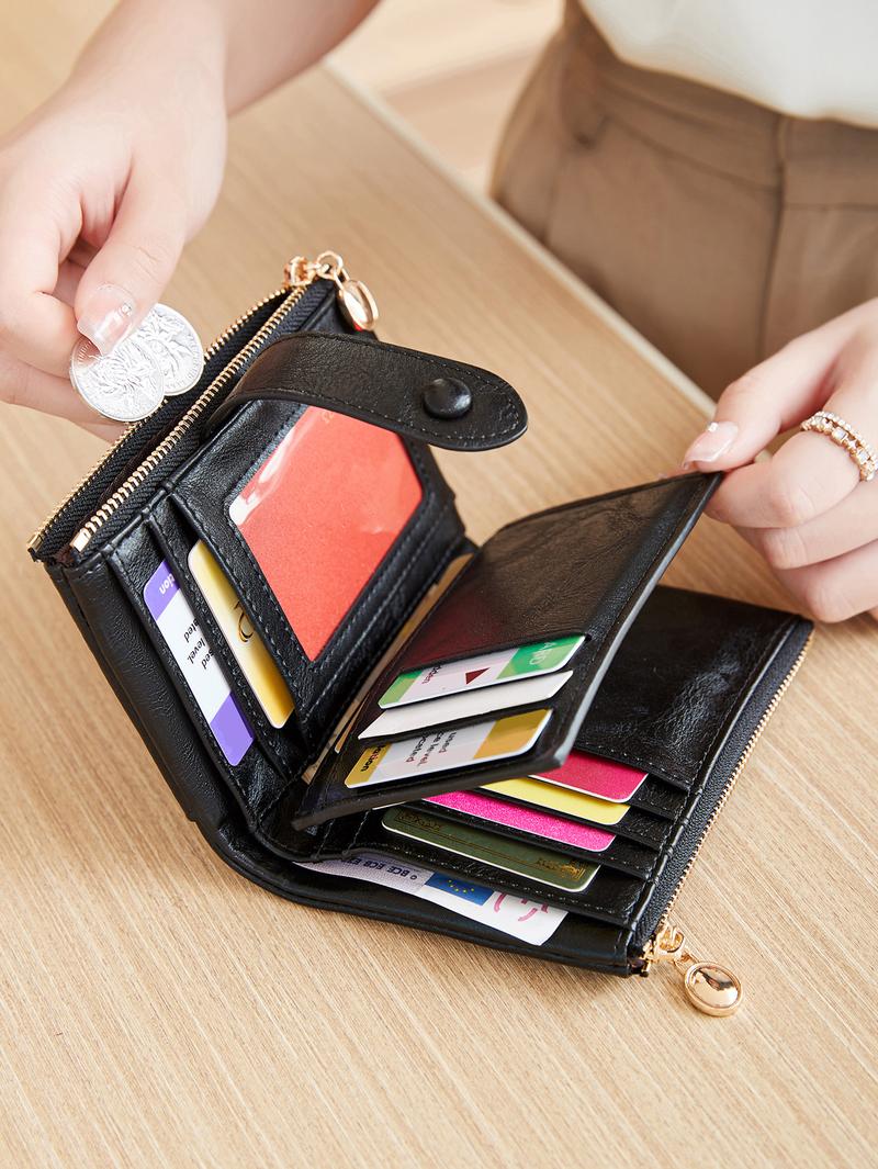Women's RFID Blocking Wallet with Dual Zippers, Large Capacity Card Slots, Coin Pouch, Cash Clip, ID Window, Casual Fashion Accessory，Christmas gifts, Valentine's Day gifts, ideal presents