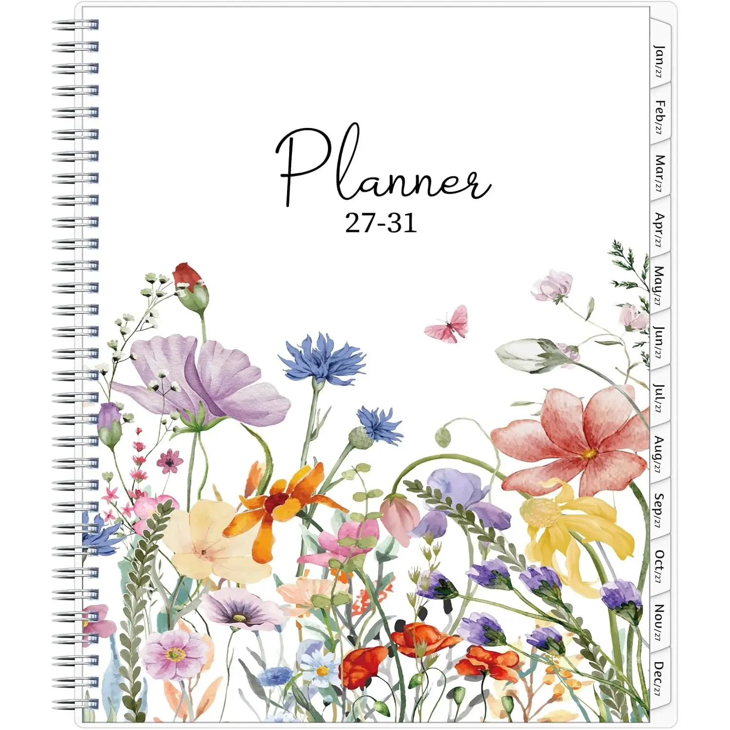 Monthly Planner 2027-2031, 5-Year Calendar Planner 2027-2031, Jan 2027 – Dec 2031, 8.5 x 11 In, Ruled Spread, Flexible Cover, Spiral Wirebound, Pocket, 60 Coated Monthly Tabs, Notes & Habit , A4 Planner