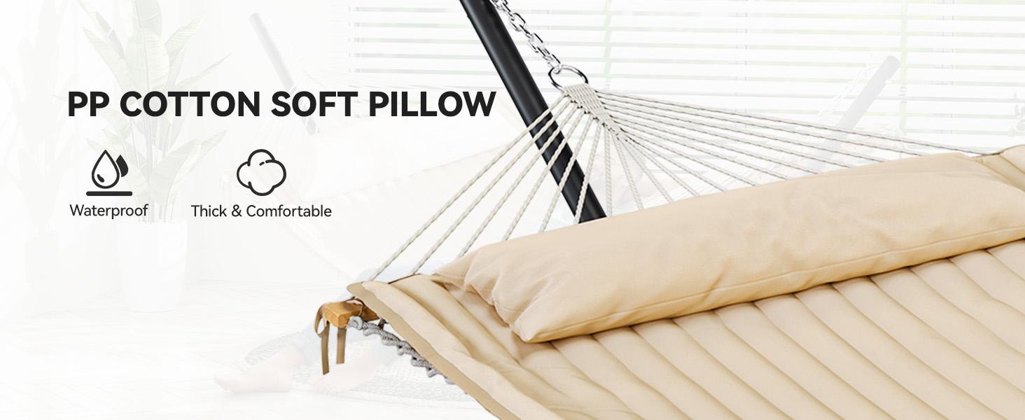 Yitahome Hammock with Stand Included Hammock Heavy Duty Hammocks with 12FT Steel Stand Waterproof Portable Hammock with Pillow 450lbs for Outdoors,Backyard,Patio-Beige Yitahome Hammock with Stand Included Hammock Heavy Duty Hammocks with 12FT Steel Stand Waterproof Portable Hammock with Pillow 450lbs for Outdoors,Backyard,Patio-Beige