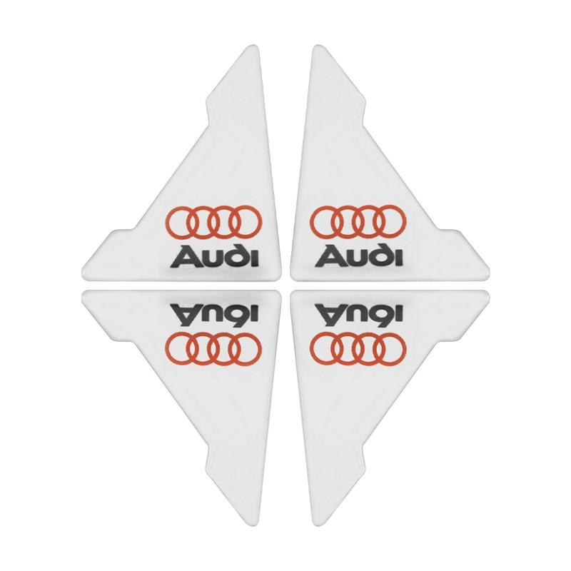 4 PCS Car Badges Universal Transparent Silicone Car Door Corner Anti-Collision Protection Anti-Scratch Sticker Door Protection Decoration and Anti-Damage Anti-Scratch Car Accessories Suitable for Audi Sline A3 A4 B5 B6 B7 B8 8P B9 8V 8L A6 C7 C6 A1 A5 A7