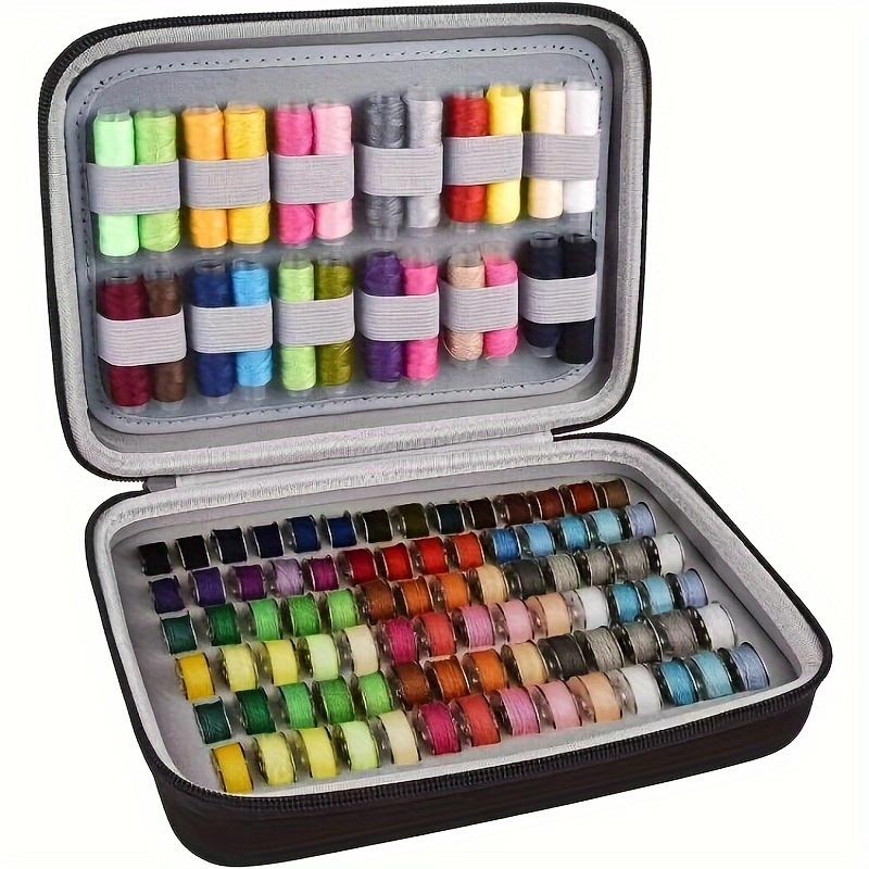 1pcs [Bobbin Holder, Thread Organizer] Bobbin Holder for Brother, Janome, Babylock, Singer - 84pcs Bobbins and 24pcs Thread Spools Storage Box, Black (Box Only)