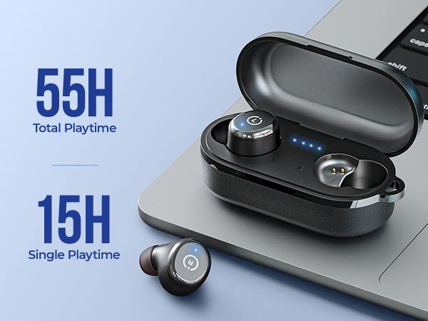 TOZO T10 (Ergonomic Edition) Wireless Earbuds Bluetooth 5.3 Headphones, App Customize EQ, Ergonomic Design, 55H Playtime, Wireless Charging Case, IPX8 Waterproof Sound in-Ear Headset, 2024 New Version FathersDayGift