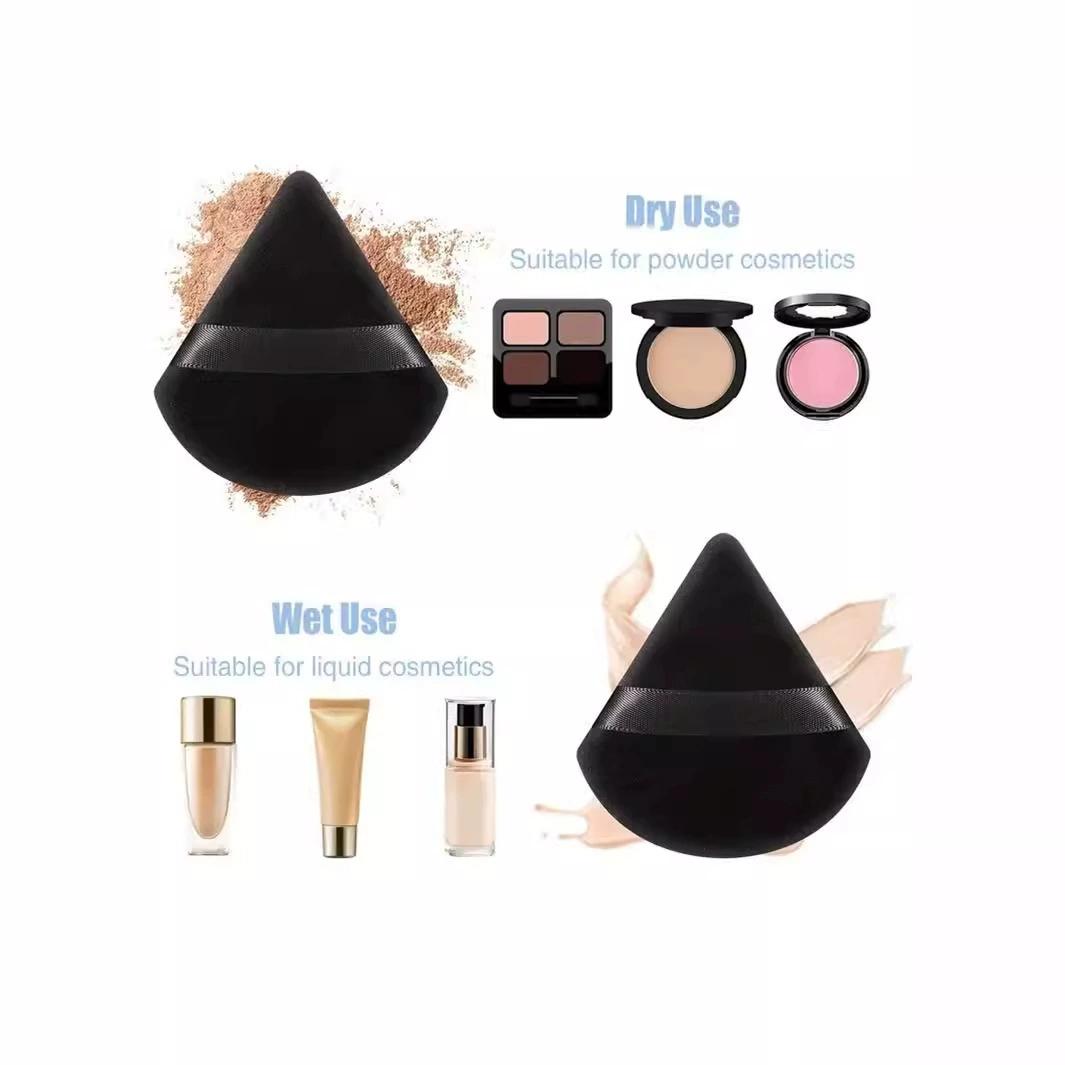 50 Pack Triangle Velvet Powder Puffs, Reusable Makeup Sponges, Multi-Color Plush Face Puffs for Foundation Setting, Essential Beauty Tools