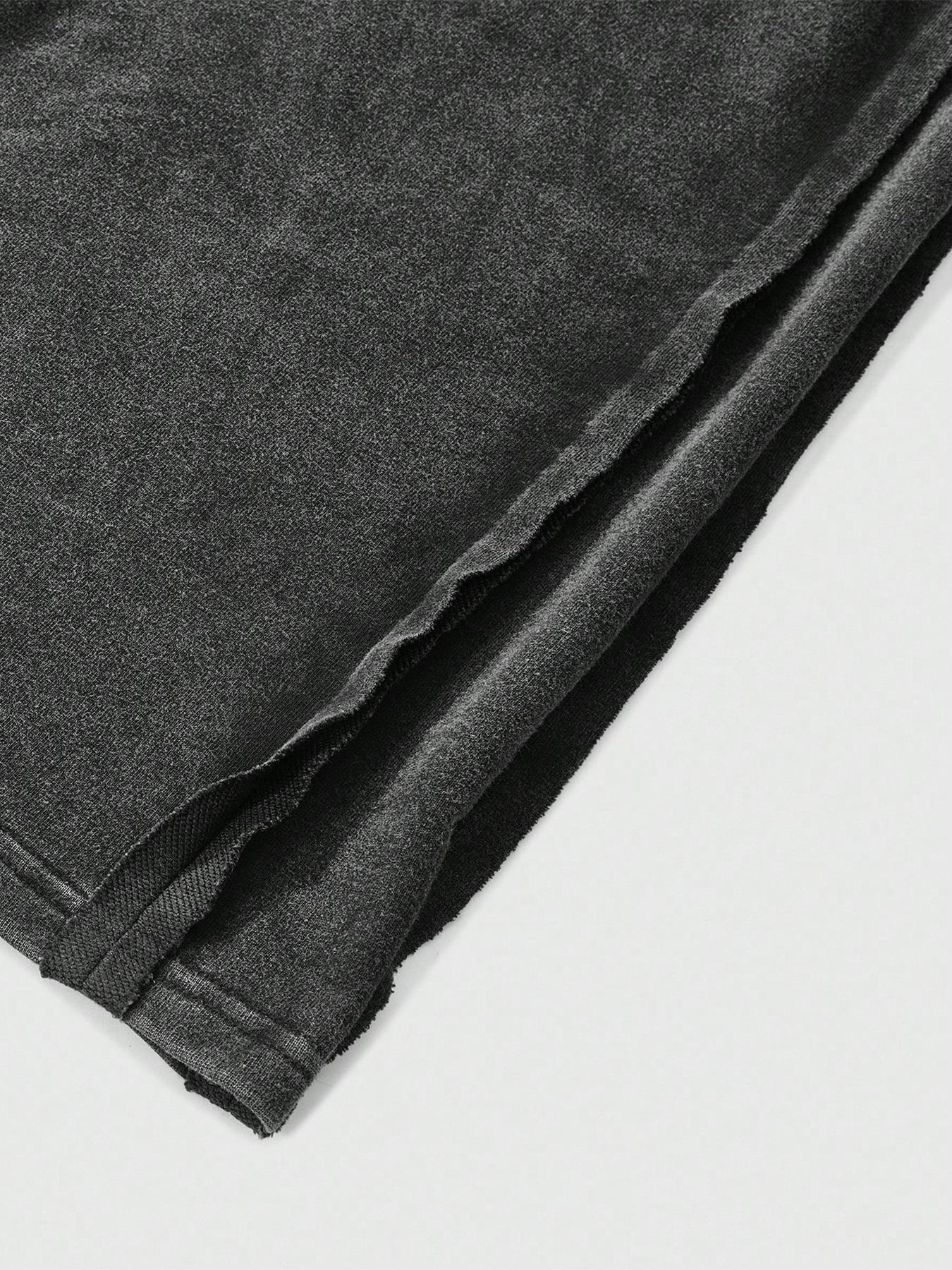 Men's Streetwear Cotton Joggers, Loose Fit Elastic Waist Plain Knit Pants, Washed Fabric with Vintage Details, Casual Fashion for Daily Wear