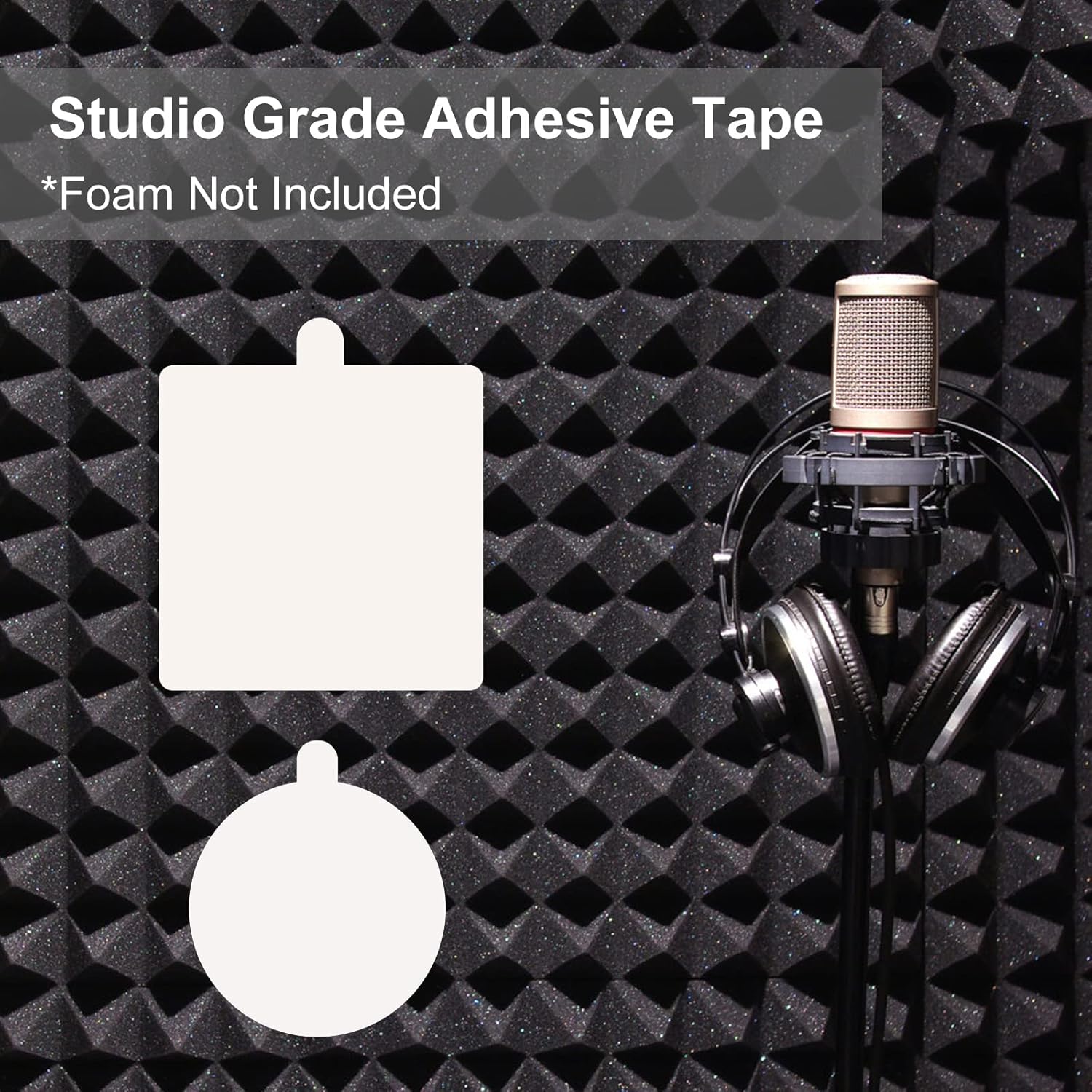 120 count Double Sided Tape for Acoustic  Panels, Removable Mounting Tape Wall  Adhesive Sound proofing Transparent Putty Clear Sticker Heavy Duty 1.4inch Squares