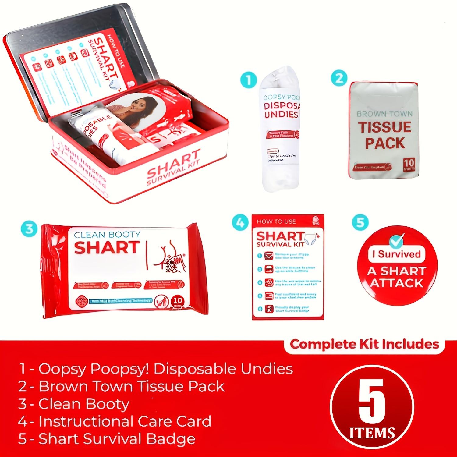 Ultimate Prank Gift Set with Tissue, Disposable Underwear & Fun Badges - White Elephant Party Favors for Friends, Gag Gifts, and Pranksters, Funny Prank Gifts, Playful Design, Humorous Design, Novelty Items, Prank Lovers