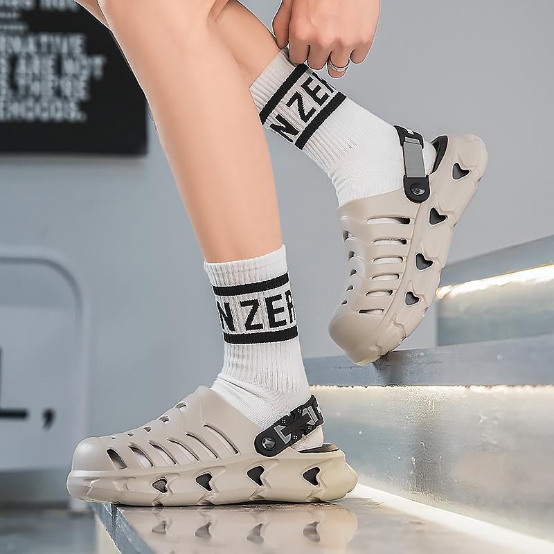 Summer Beach Holey Shoes, Casual Eva Material, Solid Pattern, Less Than Ankle Height, All Seasons, Comfortable and Stylish Footwear