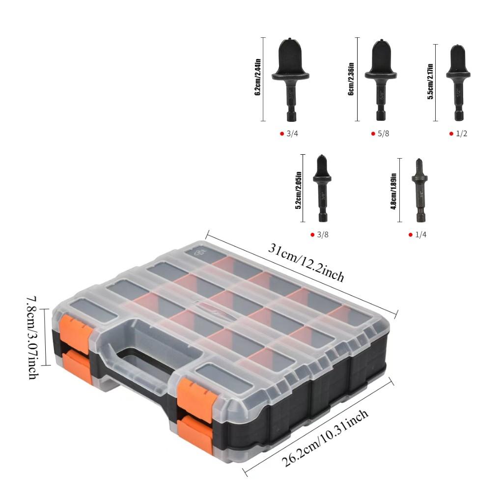 Double-Sided Handheld Plastic Tool Box, Electronic Component Organizer, Multi-Functional Parts Storage, PP Material, Flip-Top Design