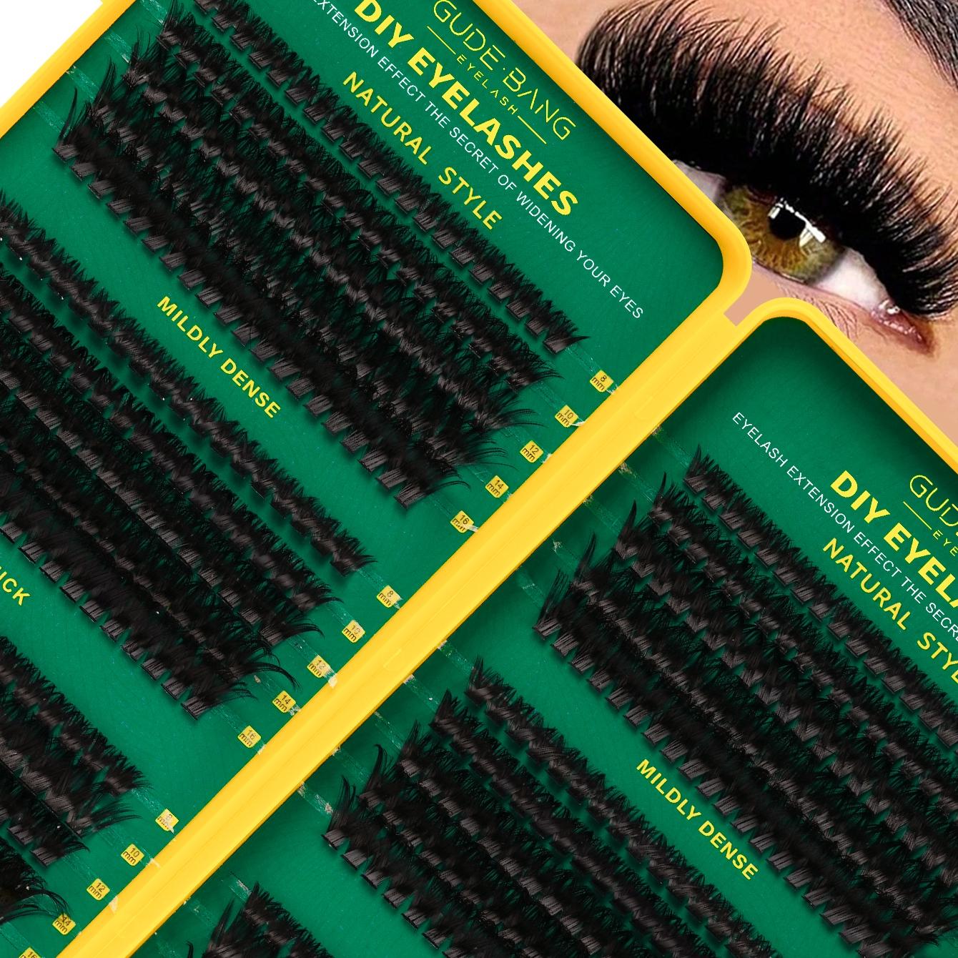 540pcs Lash Extension Kit with Glue, Tweezers, Remover, Eyelash Extensions, D Curl Mixed 8-16mm, 60D+80D+100D, Home Use, Beginner Friendly Eyelashes