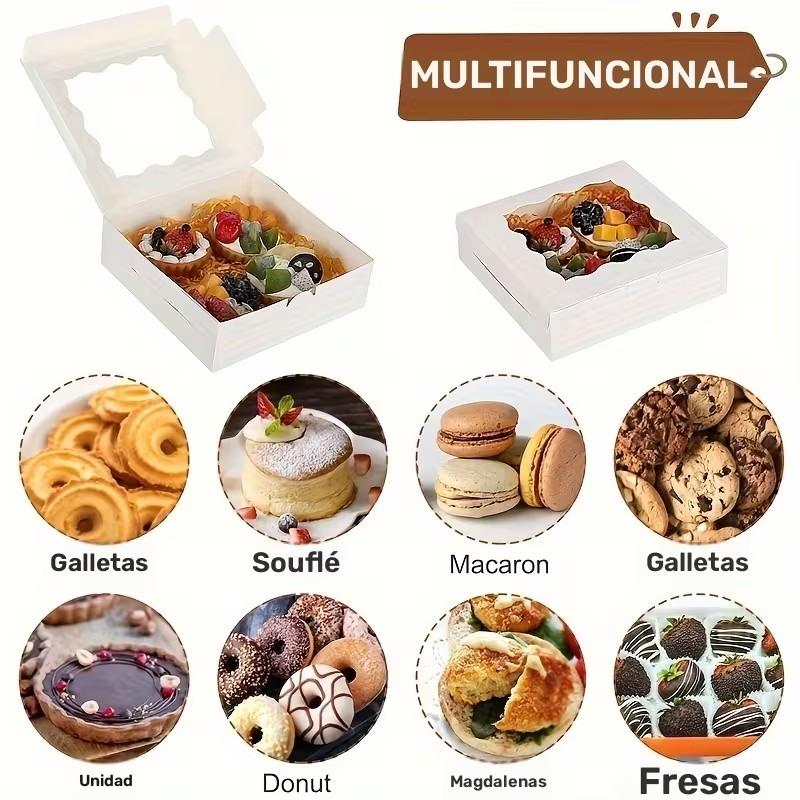 Mini Foldable Paper Boxes Set of 20, Durable Food Packaging for Cookies Donuts Macarons, Anti-Drop with Observation Window