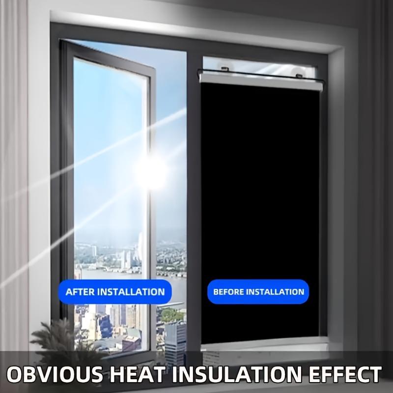 1 roll easy to install sunshade roller shutter - thermal insulation, used for kitchen, bathroom, bedroom windows with sunshade, Blackout blinds, no need for drilling suction installation, firm and not falling off