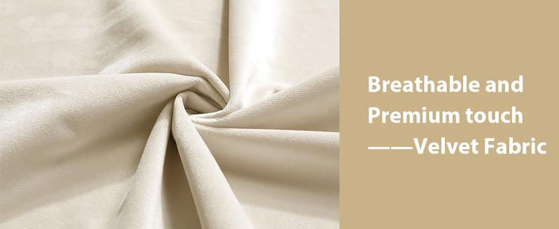 King Size Platform Bed Frame with 50.2" Tall Headboard, Velvet Upholstered Bed Frame King with Vertical Channel Tufted Headboard & Footboard, Nailhead Trim, No Box Spring Needed