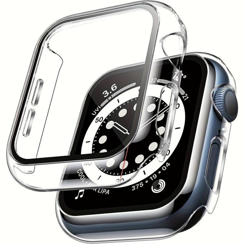 2-Pack Durable Wearable Tech Accessories, Smart Watch Protective Shield - Full Coverage Tempered Screen Protector with PC Protection Cover (38-46mm), Smart Watch Accessories,sohochic