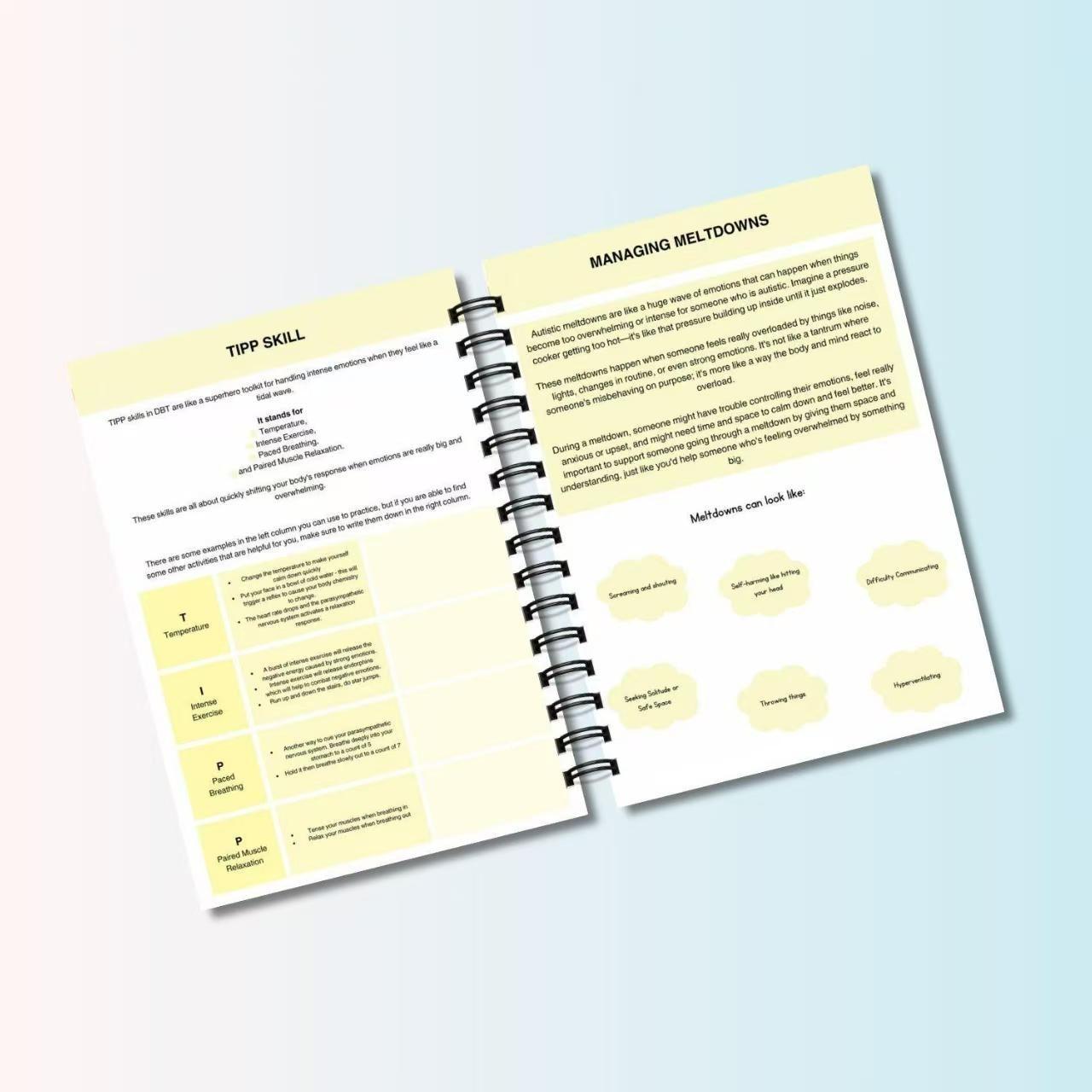Emotional Regulation Tool Book for Neurodivergent Minds, Minimalist Healing Design, Sensory Friendly, Emotion Management Guide