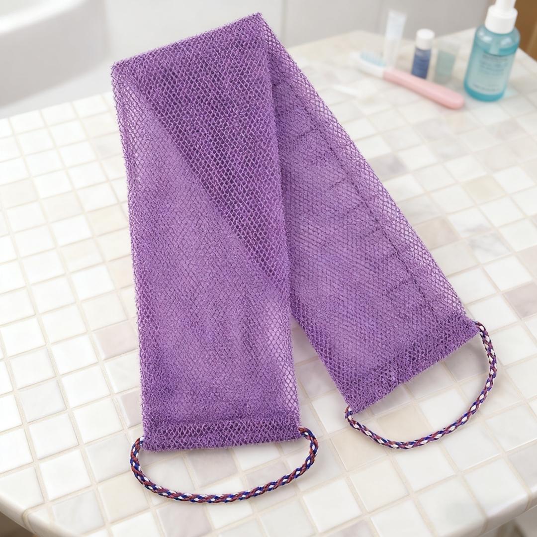 1 PC African Net Long Net Bath Exfoliating Shower Body Scrub Cloths, Lightweight Reticulate Sponge, Effective Skin Care Tool, Perfect for Everyday Use, Exfoliating Mesh, Exfoliating Net Loofah, African Net Sponges, Exfoliating Shower Scrubber