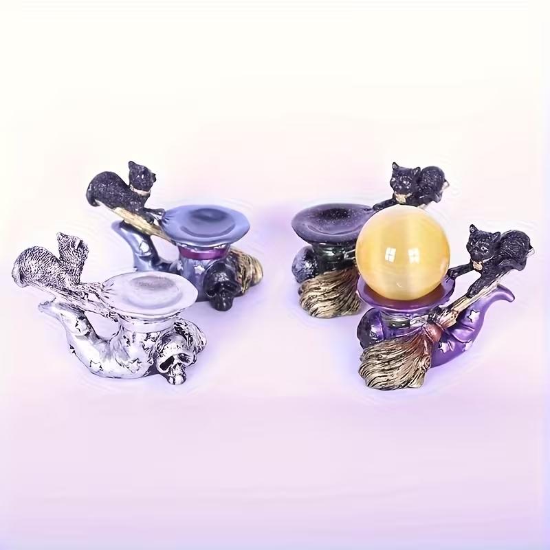 Magic Cat Base Crystal Ball Display Stand, Glass Sphere Holder, Room Decoration, Vintage Style Crystal Ball Stand, Office Desktop Decor