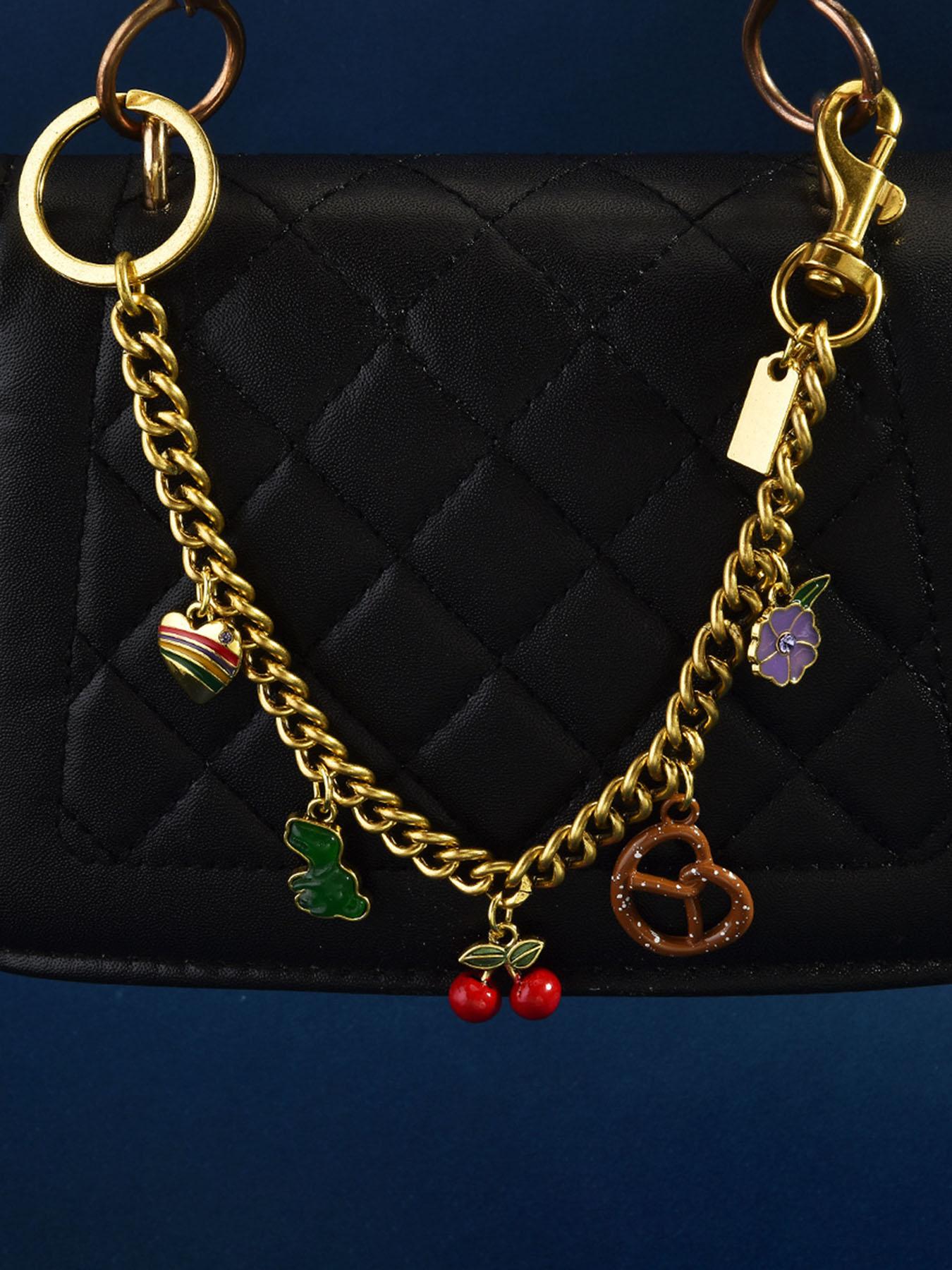 Cherry Strawberry Bag Charm Chain, Women's Handbag Accessory, Carrot Dinosaur Crossbody Bag Keychain, Purse Hanging Decoration, Stylish Playful Charm, Bag Pendant