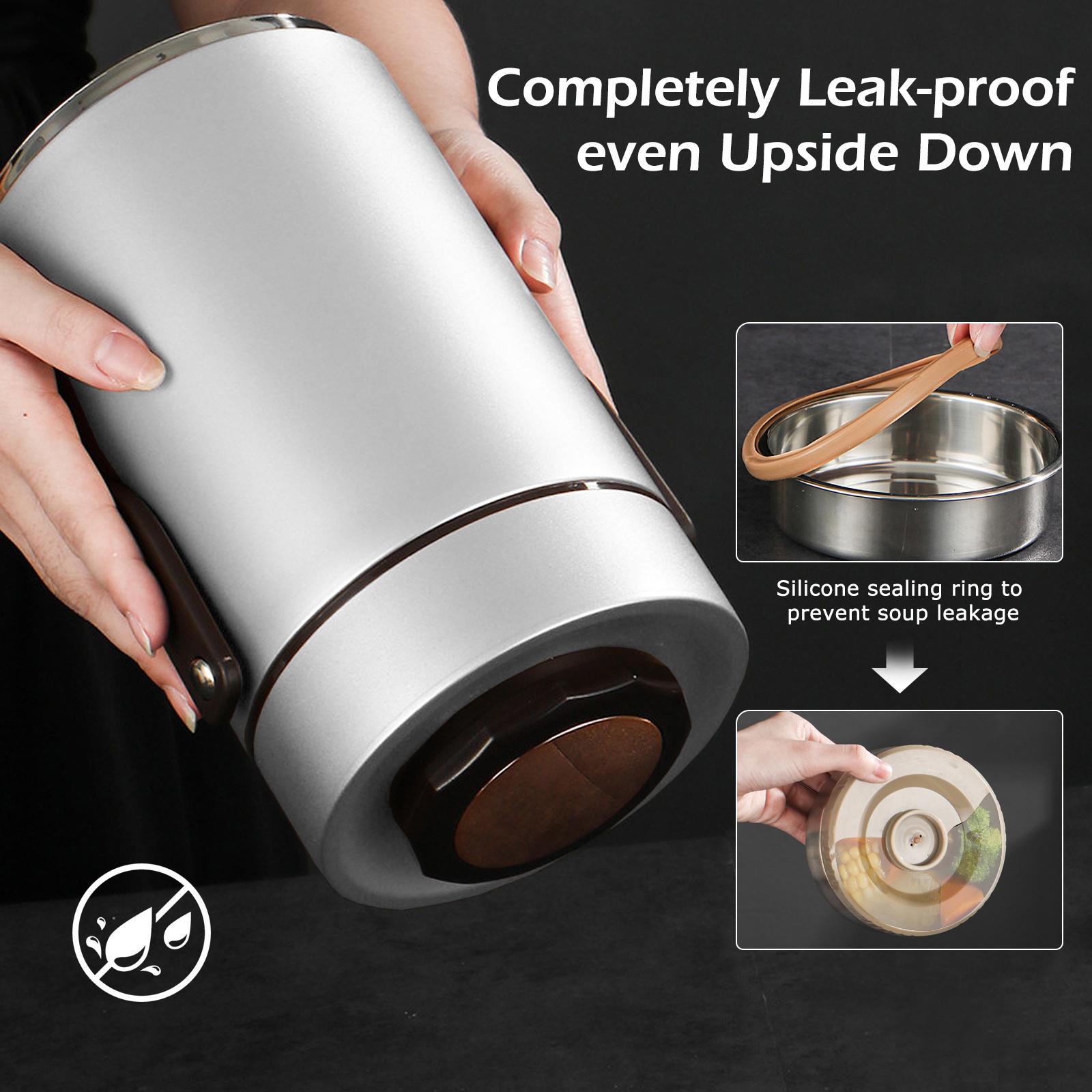 SUNDAY MIRTH 3-Tier Stackable Insulated Food Jar 2.3L Bento Lunch Box Stainless Steel Food Container for School Office Picnic