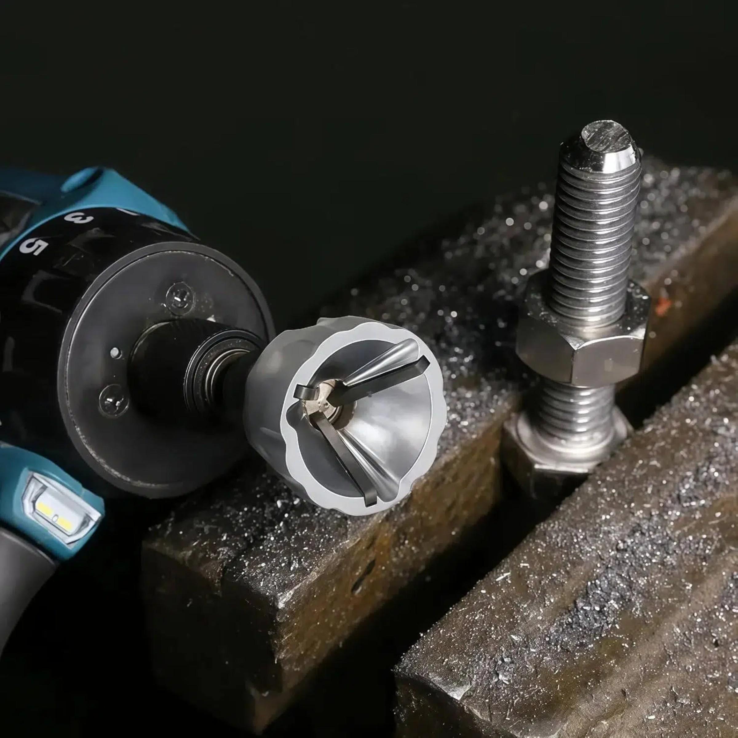 Tungsten Carbide Hex Deburring Tool, Fits All Threads & Metal Rods, Ideal for PVC & 3D Printing, Diameter 1/8''-3/4'' (3-19mm)