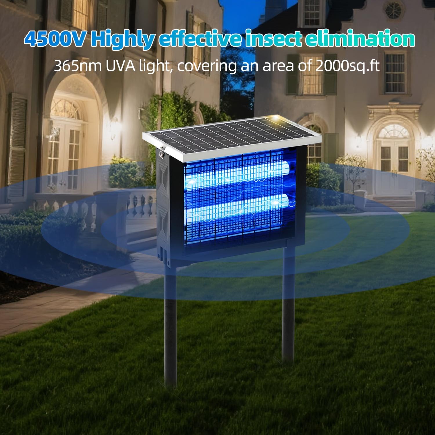 Solar Bug Zapper Outdoor for 2000 sq.ft Portable Rechargeable Mosquito Zapper with High Powered LED Light